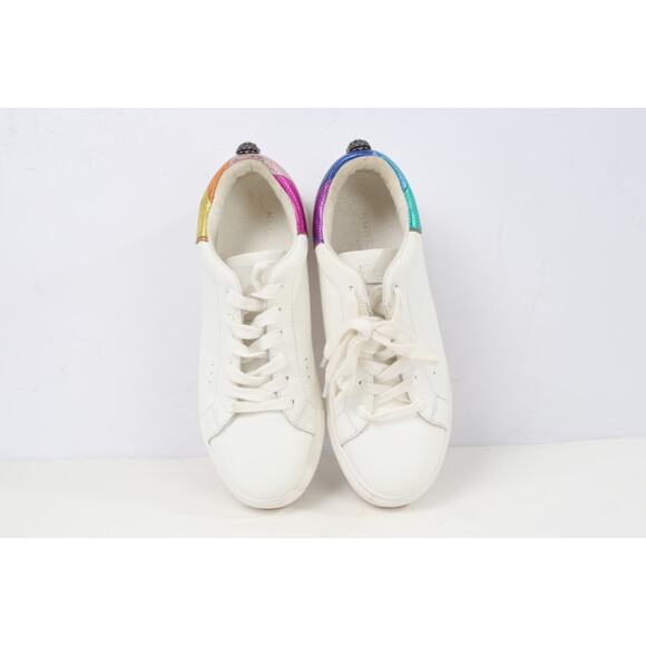 Kurt Geiger London Laney Eagle White Leather Sneakers Size 39 Metallic Rainbow - Picture 14 of 16